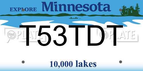 T53TDT Minnesota License Plate
