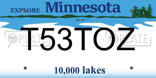 T53TOZ Minnesota License Plate