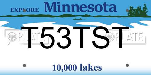 T53TST Minnesota License Plate