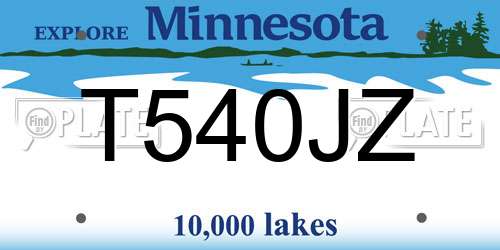 T540JZ Minnesota License Plate