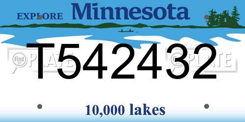 T542432 Minnesota License Plate
