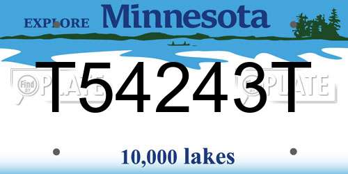 T54243T Minnesota License Plate