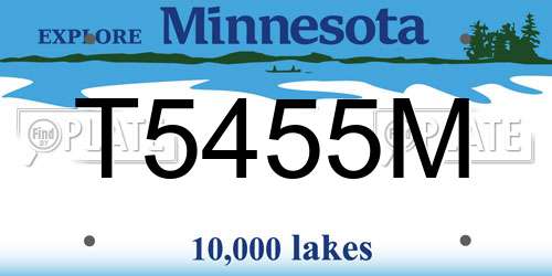 T5455M Minnesota License Plate