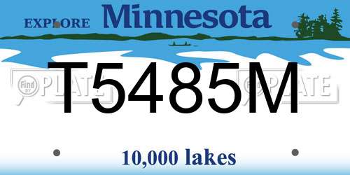 T5485M Minnesota License Plate