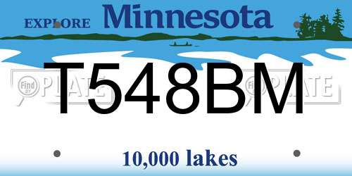 T548BM Minnesota License Plate