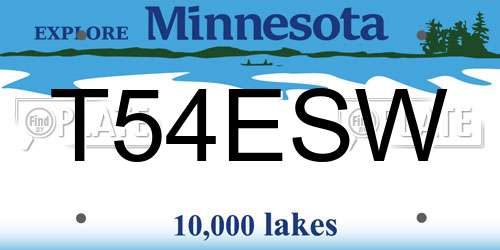 T54ESW Minnesota License Plate