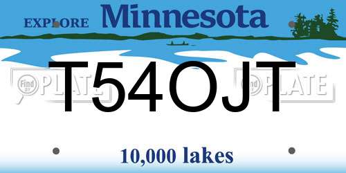 T54OJT Minnesota License Plate