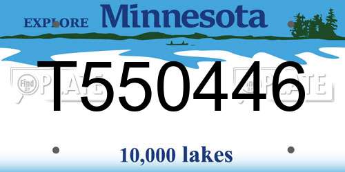 T550446 Minnesota License Plate