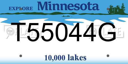 T55044G Minnesota License Plate