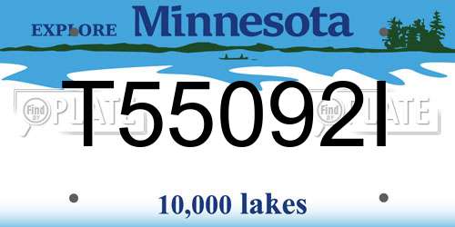 T55092I Minnesota License Plate