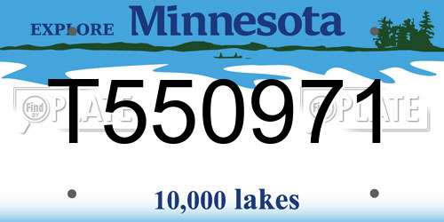 T550971 Minnesota License Plate