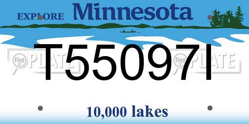 T55097I Minnesota License Plate