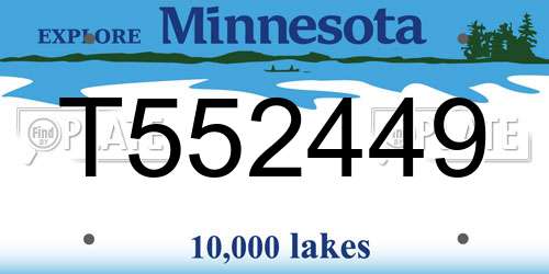 T552449 Minnesota License Plate