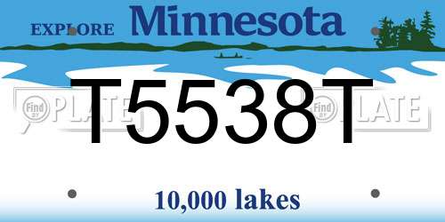T5538T Minnesota License Plate