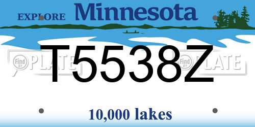 T5538Z Minnesota License Plate