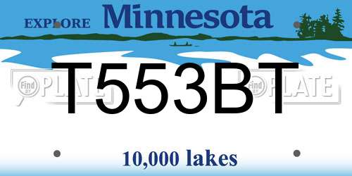 T553BT Minnesota License Plate