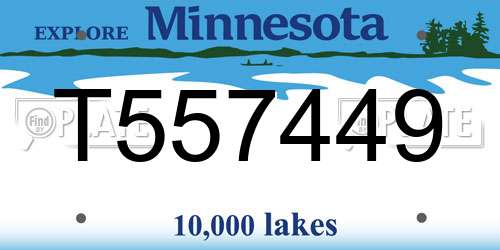 T557449 Minnesota License Plate