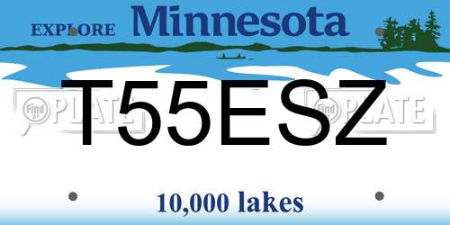 T55ESZ Minnesota License Plate