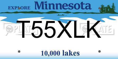 T55XLK Minnesota License Plate