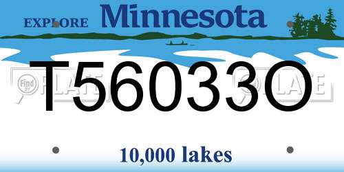 T56033O Minnesota License Plate