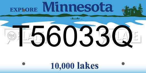 T56033Q Minnesota License Plate