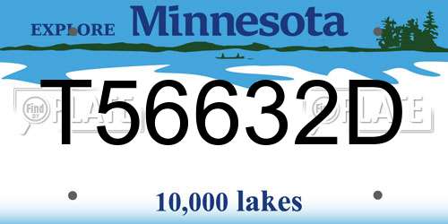 T56632D Minnesota License Plate