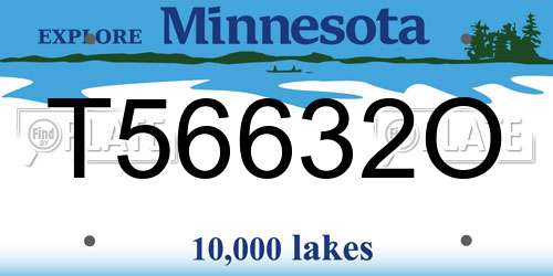 T56632O Minnesota License Plate