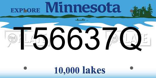 T56637Q Minnesota License Plate