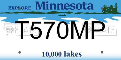 T570MP Minnesota License Plate