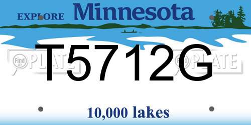 T5712G Minnesota License Plate