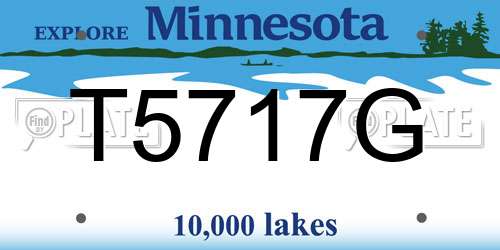 T5717G Minnesota License Plate