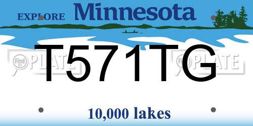 T571TG Minnesota License Plate