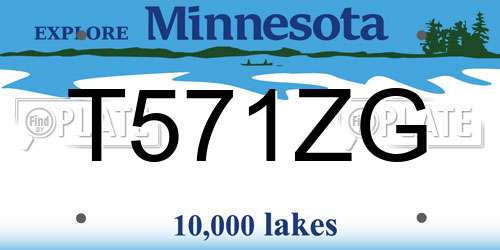 T571ZG Minnesota License Plate