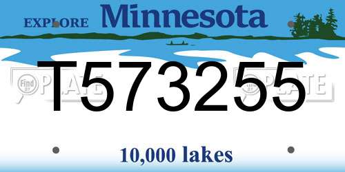 T573255 Minnesota License Plate