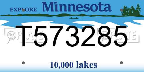 T573285 Minnesota License Plate