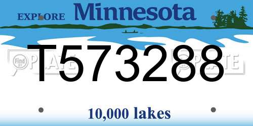T573288 Minnesota License Plate