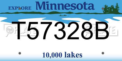 T57328B Minnesota License Plate