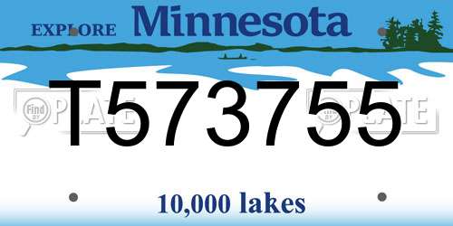 T573755 Minnesota License Plate