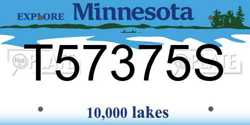 T57375S Minnesota License Plate