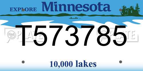 T573785 Minnesota License Plate