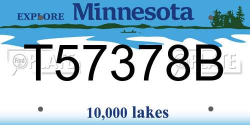 T57378B Minnesota License Plate