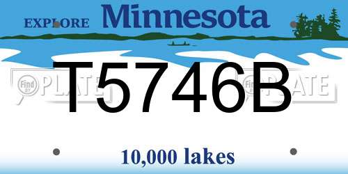 T5746B Minnesota License Plate