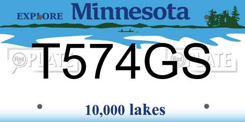 T574GS Minnesota License Plate
