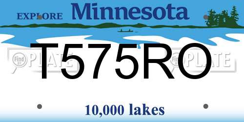 T575RO Minnesota License Plate