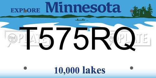 T575RQ Minnesota License Plate