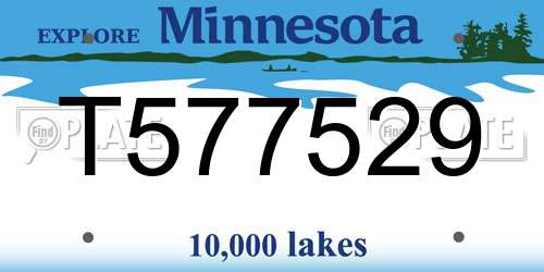 T577529 Minnesota License Plate