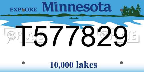 T577829 Minnesota License Plate