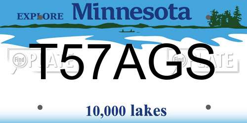 T57AGS Minnesota License Plate