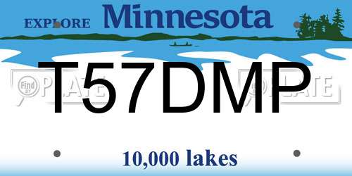 T57DMP Minnesota License Plate