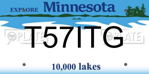 T57ITG Minnesota License Plate
